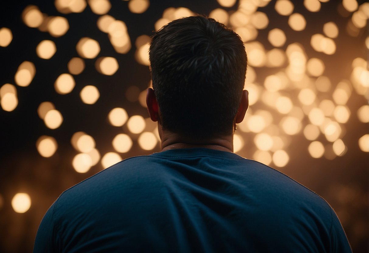 A person experiencing Xanax withdrawal: sweating, shaking, anxiety, insomnia, and muscle pain